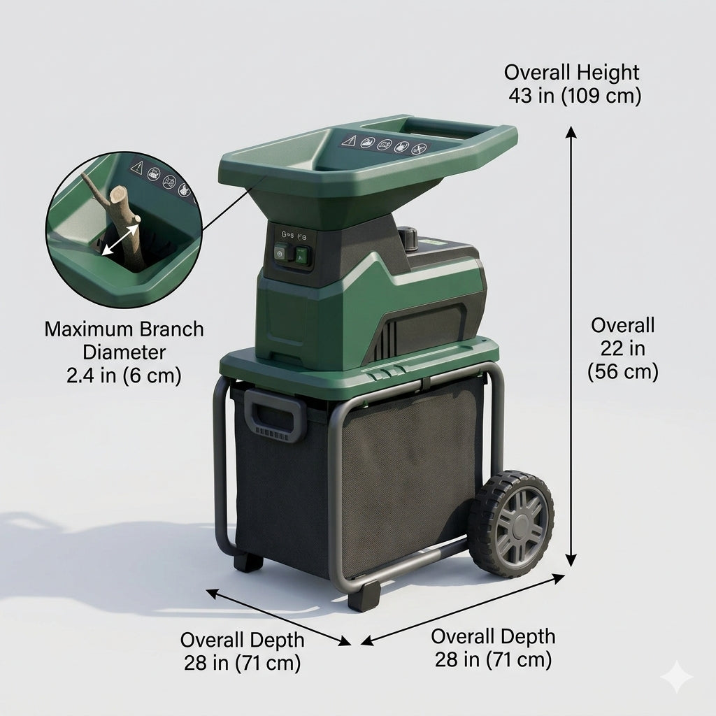 Timbera 15A Electric Garden Shredder – 2.4" Cutting Capacity