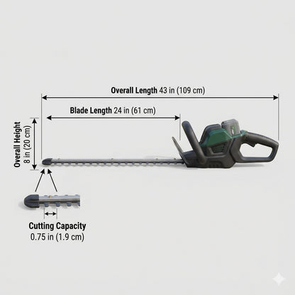 Arboren 24" Cordless Hedge Trimmer – 40V